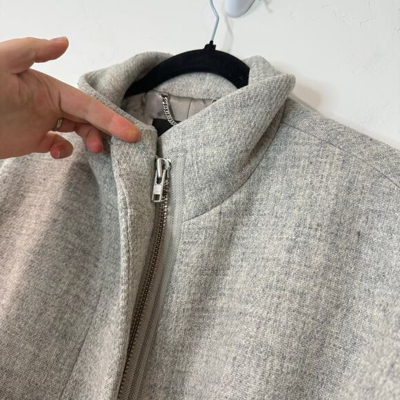 J. Crew Women's Cocoon Coat Italian Stadium-Cloth Wool Jacket Gray 6 - Picture 3 of 10